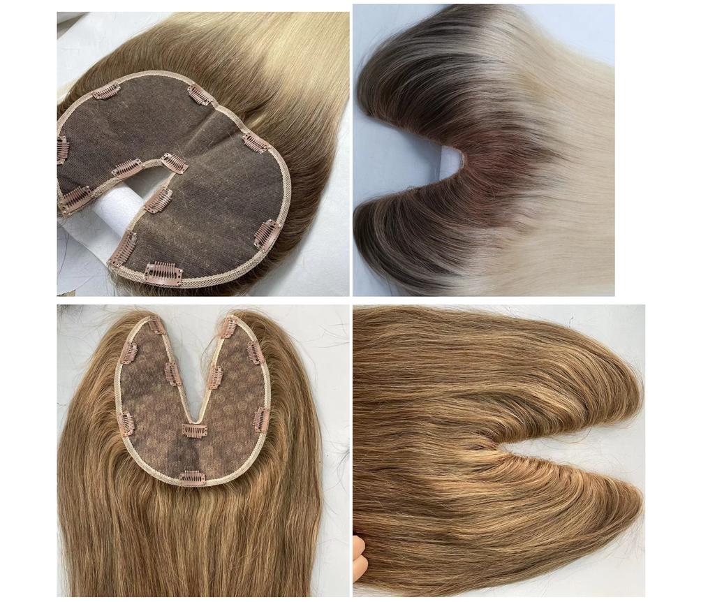 Bone Straight One Piece Real Human Hair Extensions Clip Ins Unprocessed European U Shape Hair Topper Lace Clip in Extension