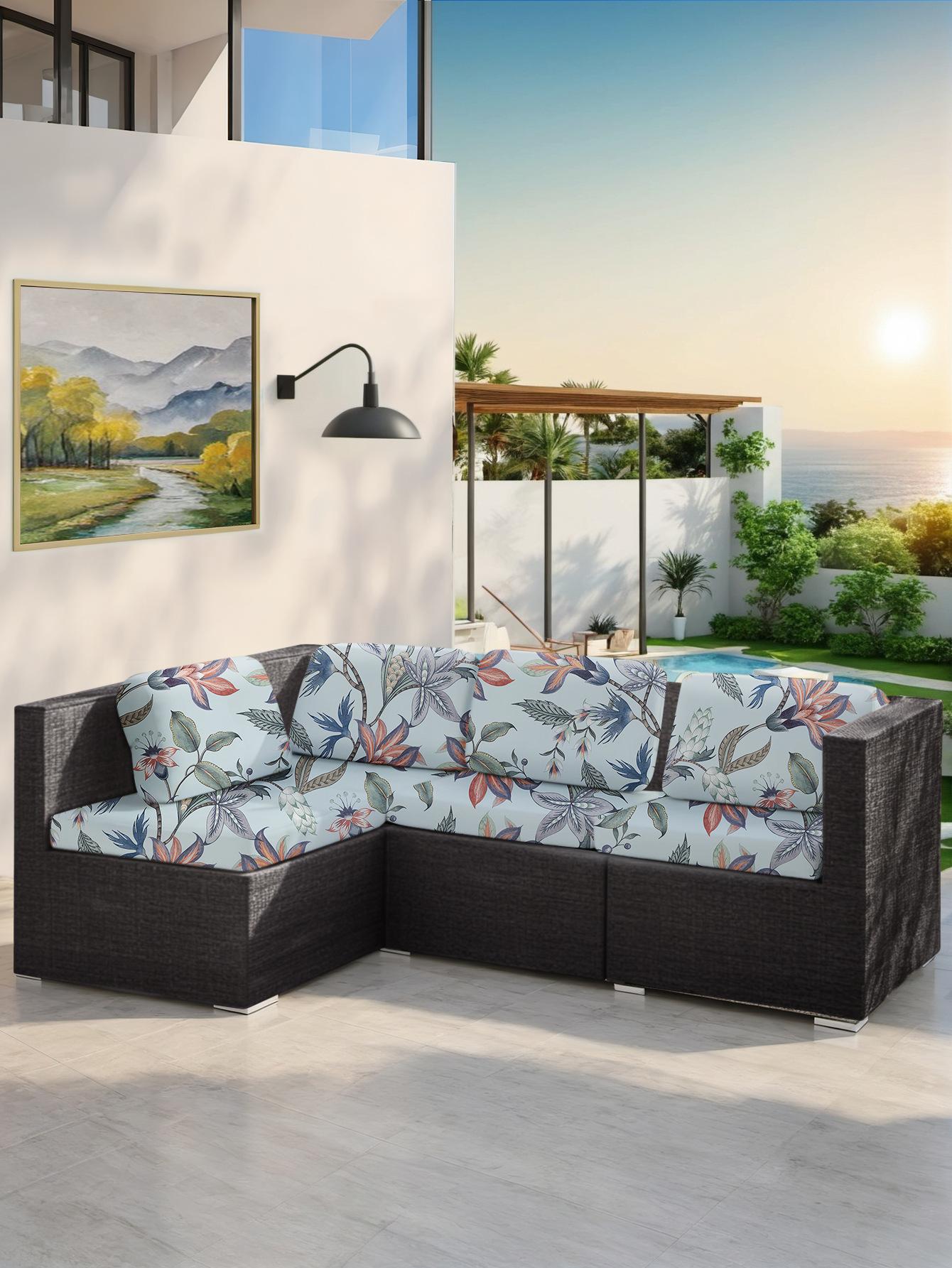 Elastic rainforest leaf printing sofa cushion cover, universal sofa hat for all seasons, exquisite sofa cover one seat