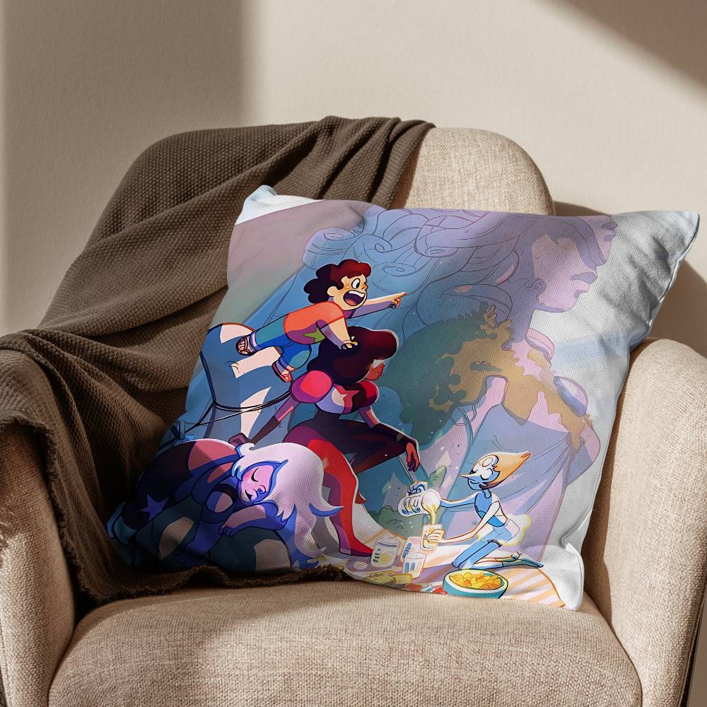 

White Diamond Steven Universe Pillow Case Antidustmite Pillowcase Invisible zipper silky short plush Sofa cushion cover 30x30cm