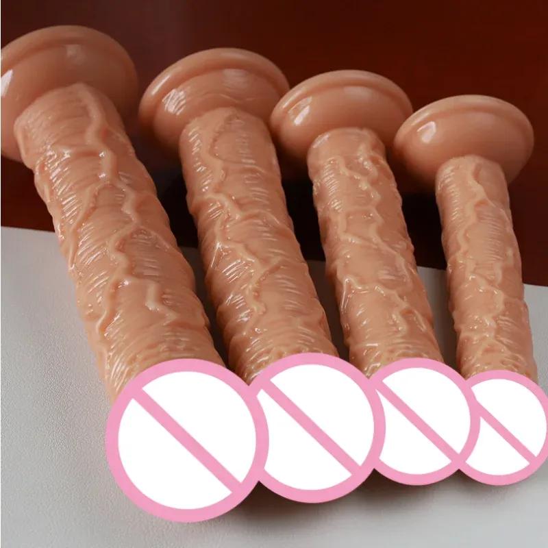 Süper Yumuşak Lezbiyen Strapon Büyük Yapay Penis Gerçekçi Küçük Sahte Penis Dick Anal Plug Yetişkin Seks Oyuncakları