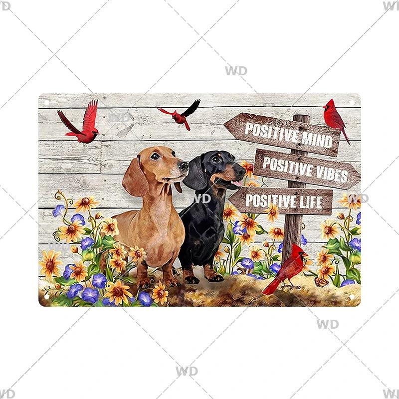 Blechschilder im Vintage-Stil mit Hunden, dekoratives Schild, Retro-Metallplatte für Zuhause, Wohnzimmer, Männerhöhle, Café, Bauernhof, Retro-Poster, Wandkunst-Dekor