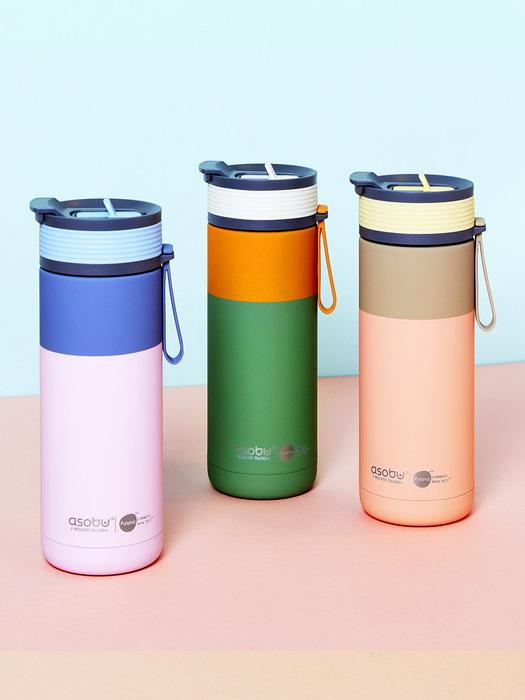 ASOBU Keramik Edelstahl Vakuumisoliertes Trinkgefäß 600ml Aspen Pastell
