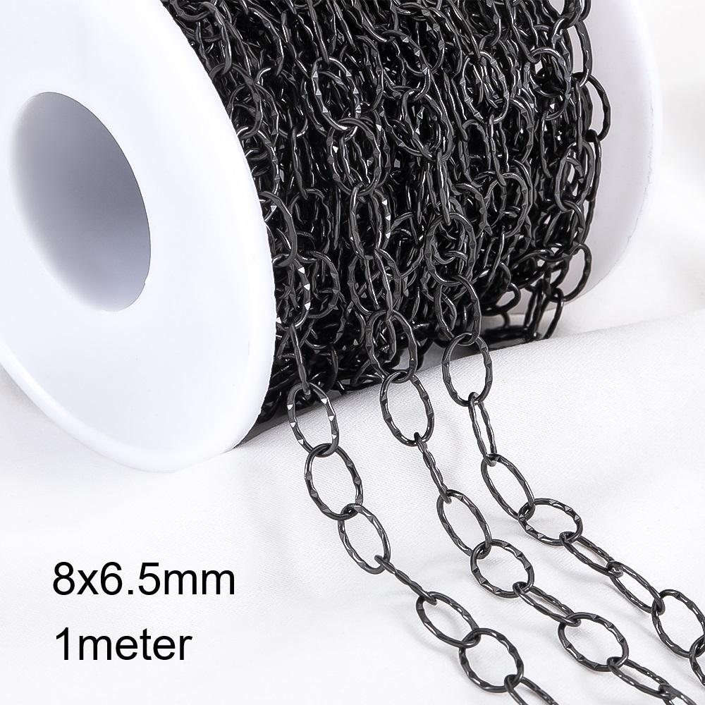 2meter 1meter Black Plated Chain for Men Punk Jewelry Making Necklace Stainless Steel Trend Link Chain Chunky Chain DIY Bracelet