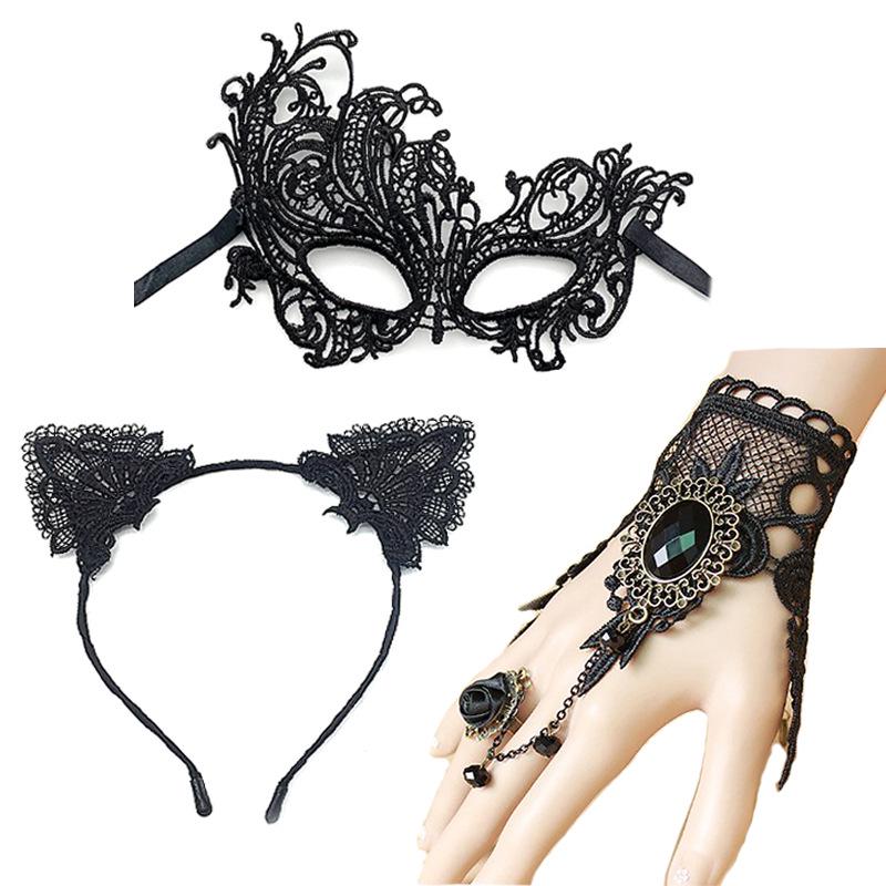 Black Gothic Lace Arm Jewelry – Women's Retro Hollow Out Accessory