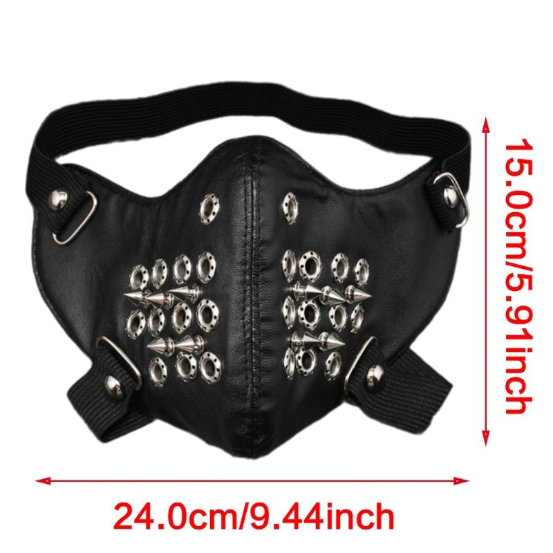 Adjustable Gothic Pointed Face Mask Breathable PU Fabric Metal Frame Perfect For Halloween Festivities Cosplay