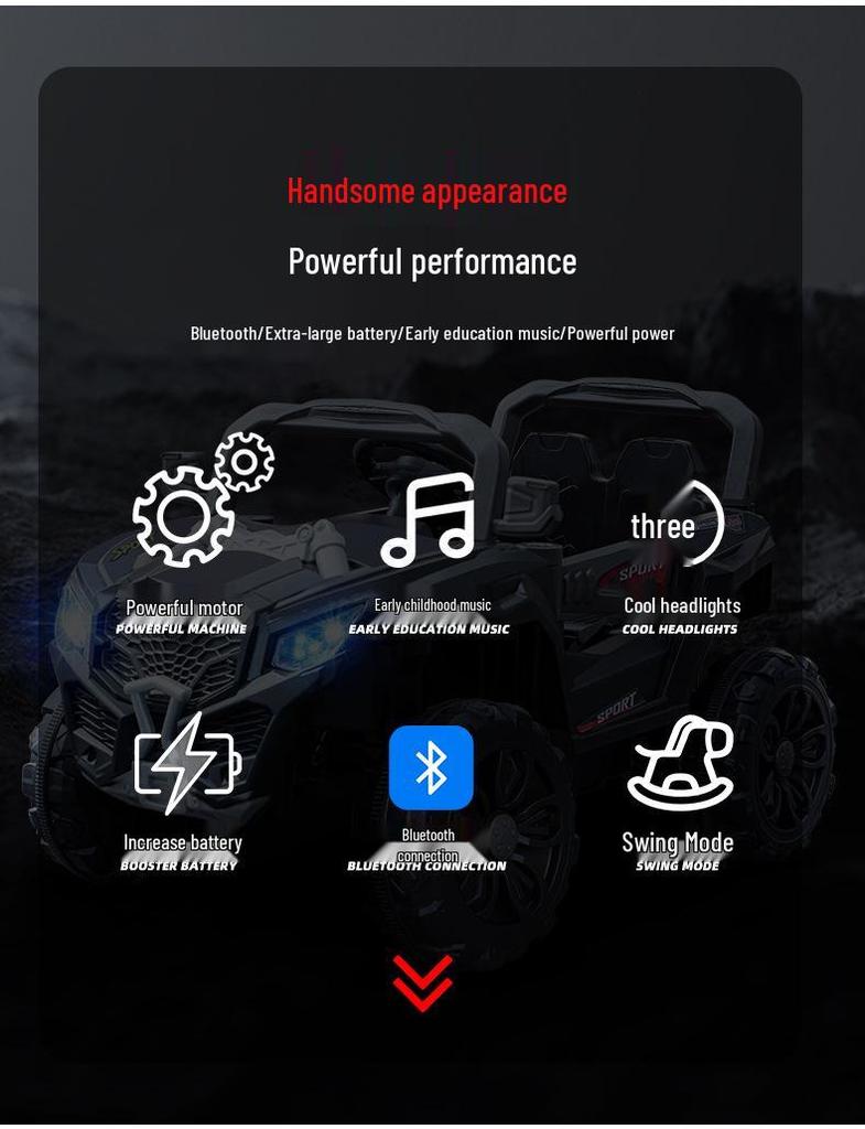 Dětské terénní elektrické auto na ježdění s dálkovým ovládáním