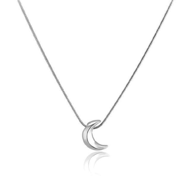 

Trend Moon Shaped Pendant Necklace on Cord Korea Style Clavicle Chain Neckchain 1