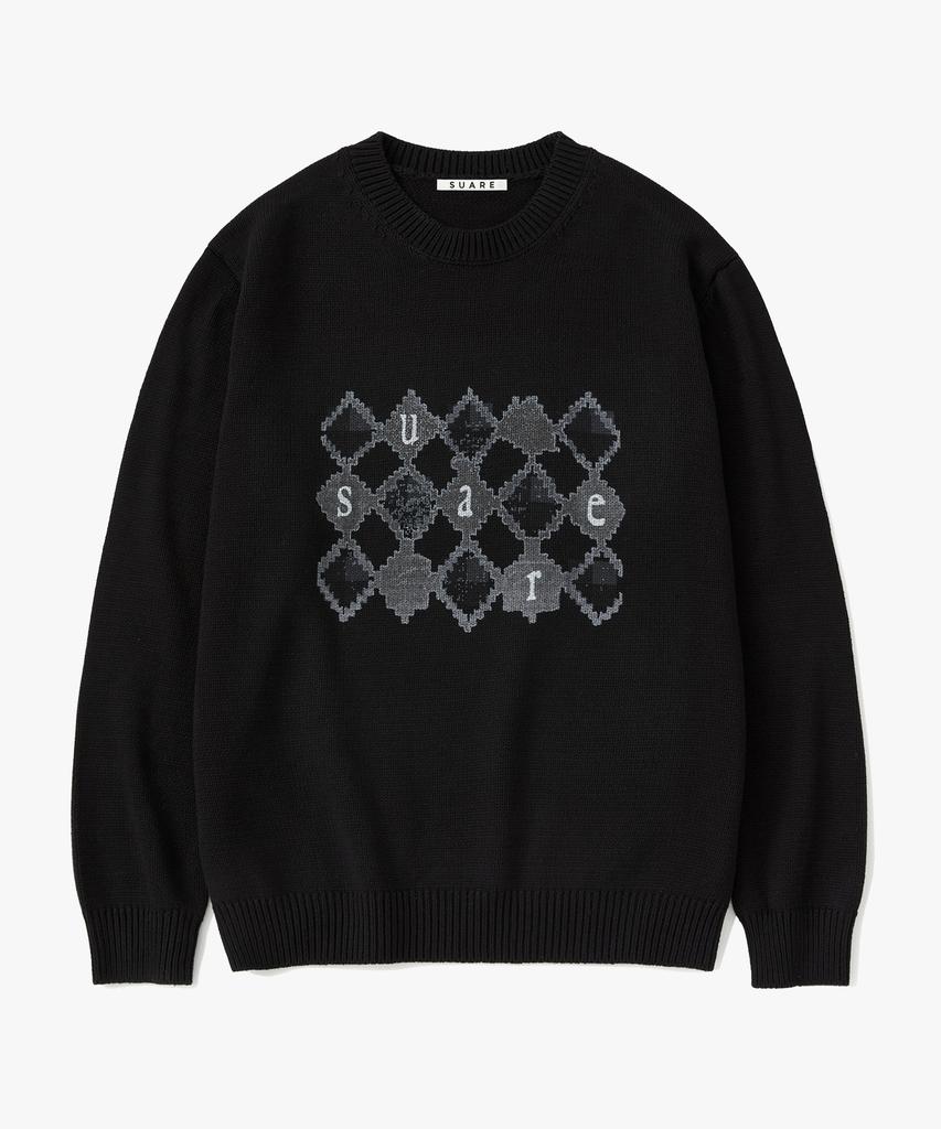 SUARE Cotton Argyle Graphic Knit - 4 Colors