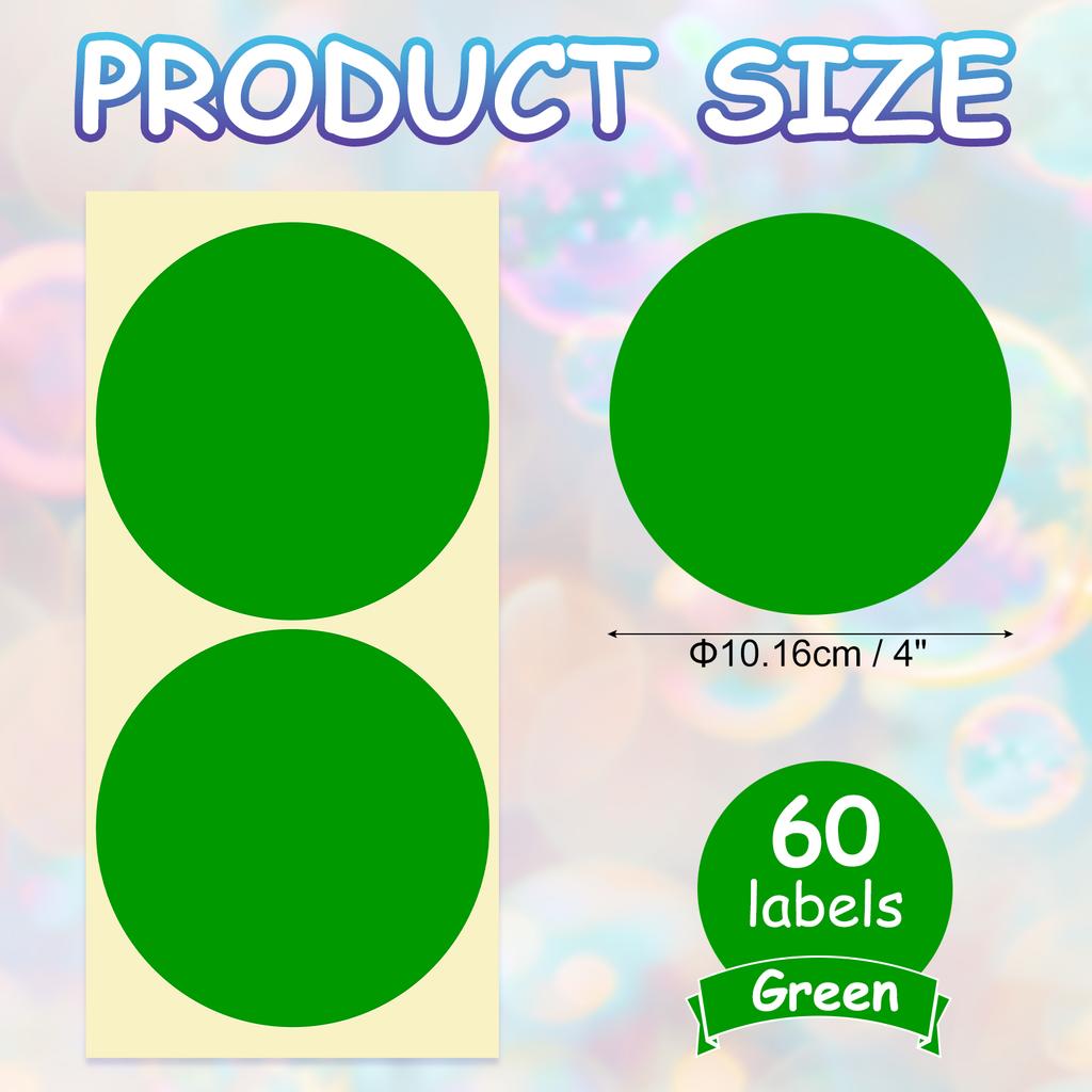 30/60Sheet Colored Dot Stickers Labels 4Inch Circle Price Sticker Self Adhesive Circle Tags Coding Labels for Organizing Sealing