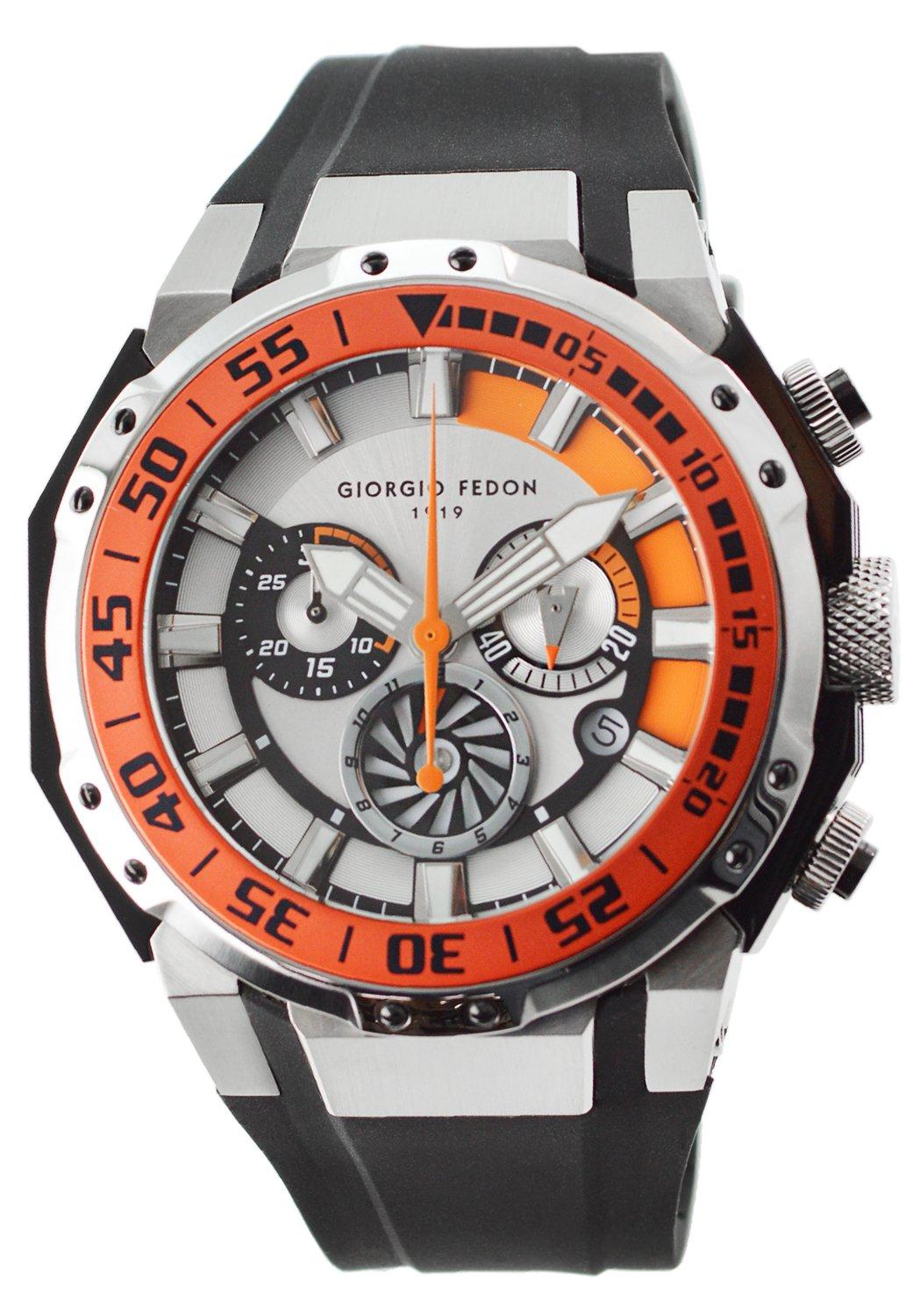 

GIORGIOFEDON1919 Deep Sea Timer 100 ATM Water Resistant Black x Orange GFBX002 [GIORGIOFEDON1919] Men s