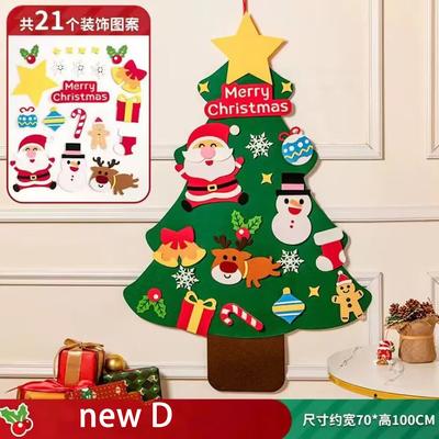 DIY Felt Christmas Tree Christmas Decoration for Home Navidad 2025 New Year Christmas Ornaments Santa Claus Xmas Kids Gifts