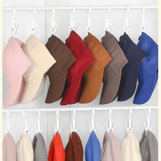 Clip Drying Hanger Windproof Anti-slip Clothing 2Pcs Hat Hooks Rotating Clothespin Hats Towels