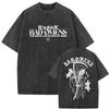 Washed Vintage Bad Omens T-Shirt Fun Moth Pattern T-Shirt Women's Fashion Casual Hip Hop Streetwear T-Shirt Women's
