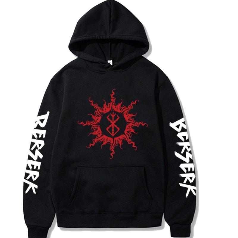 

Berserk Logo Hoodie Men s and Women s Harajuku Pullover Street Wear Unisex Tops Oversize Autumn Winter Sweater S
