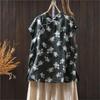 Johnature Women Chinese Style Print Floral Shirts Stand Sleeveless Button Summer Blouses Vintage Female Shirts