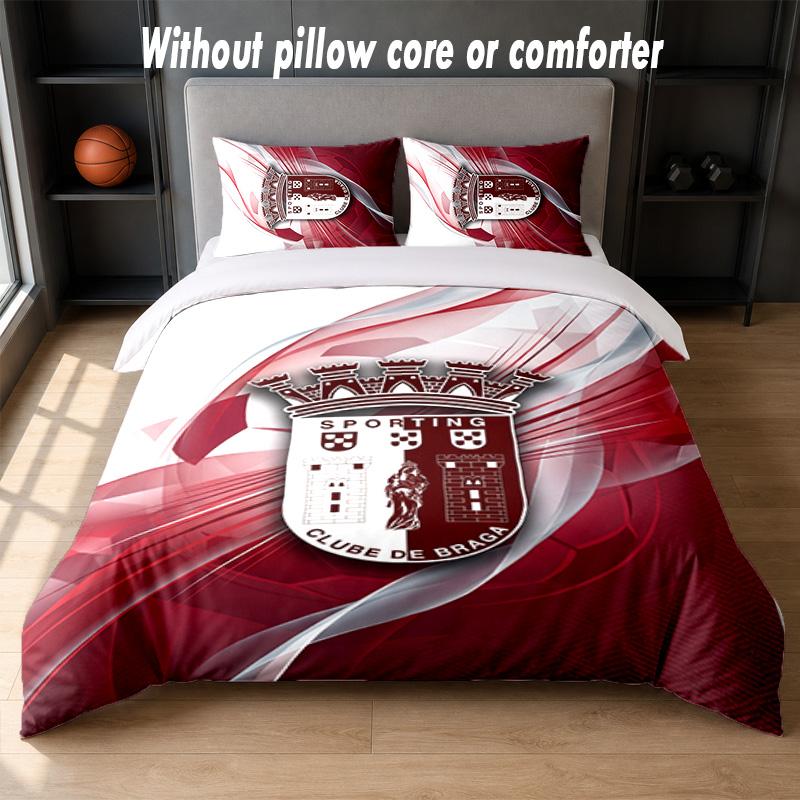 Braga FC Design Bed Bedding Set 1 Duvet Cover + 2 Pillowcases Soft Breathable Household Bed Linens