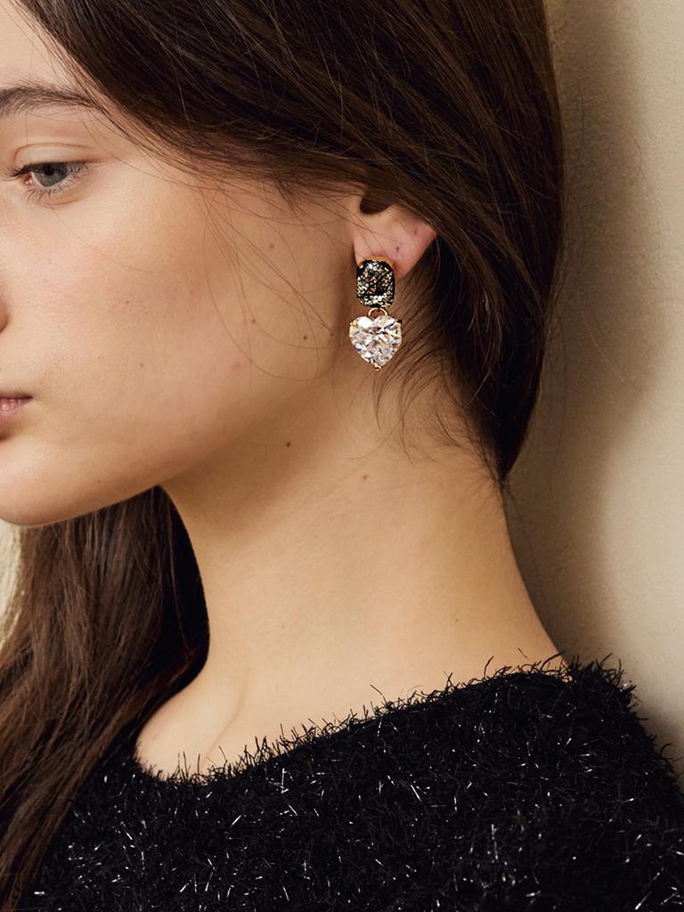 Of-Lavishe Tina Heart Cubic Lace Earrings
