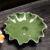 Ceramic Imitation Floral Thread Incense Tray Home Tea Room Aroma Diffuser Lotus Leaf Base Buddha Hall Incense Burner
