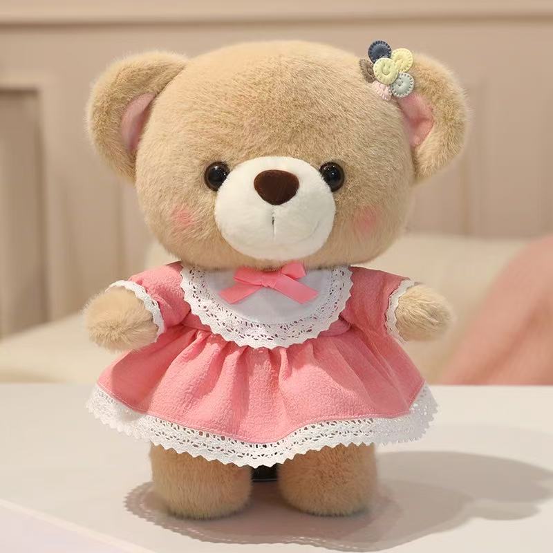 Newest Teddy Bear Doll with Skirt Kawaii Stuffed Plush Toy Figure Doll Cartoon Anime Cute Pillow Kids Birthday Gift Doll