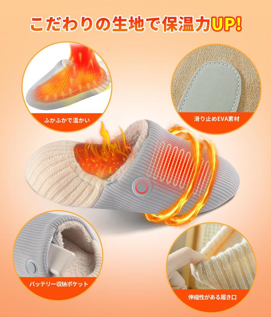 Electric Foot Warmer Slippers 5000mAh Battery Temperature Temperature Japanese Separable Left and Right Comfortable for Heating Essential for Unisex