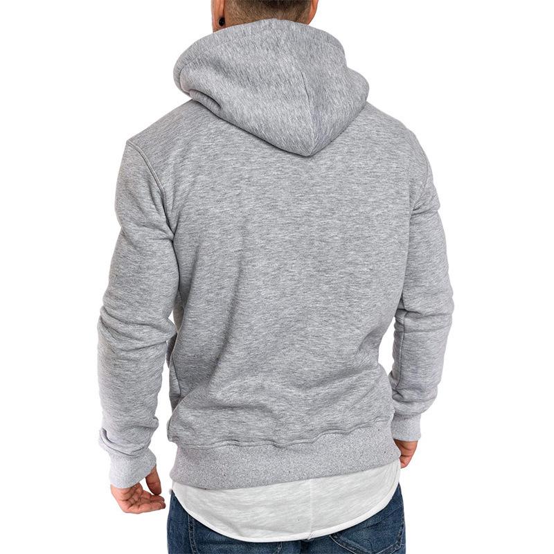2023 Men's Solid Color Hooded Pullover Sweatshirt