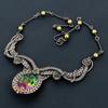 Bi-Color Tourmaline Necklace Jewelry, 999 Copper Wire Wrapped Gemstone Necklace Handmade Jewelry, For Memorial Day