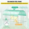Walk-in Tunnel Greenhouse, 15 x 7 x 7 ft Portable Plant Hot House w/ Galvanized Steel Hoops, 1 Top Beam, 2 Diagonal Poles, 2 Zippered Doors & 8