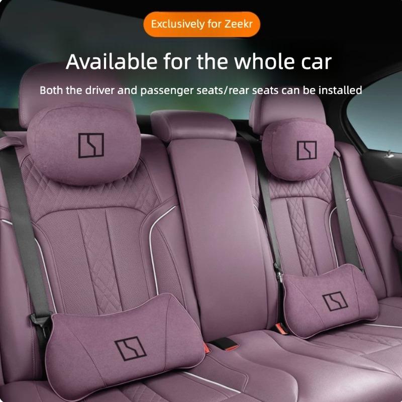 For Zeekr 7X 001 009 7GT 9X Original Style Suede Car Headrest Neck Support Pillow Lumbar Back Cushion Auto Interior Accessories