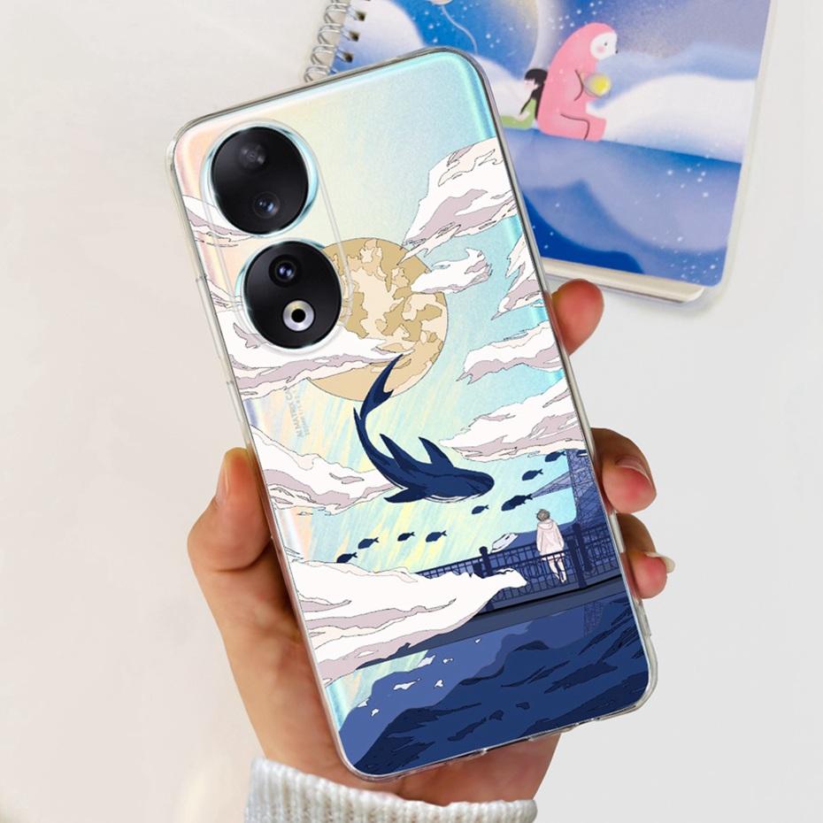 For Honor 90 / 90 Pro / 90 Lite Fashion Dragon Metal Style Pattern Silicone Case For Honor90 90Pro 90lite Soft TPU Phone Cases