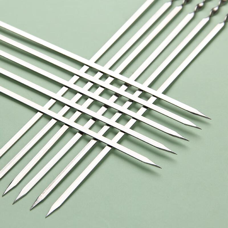 ZISIZ Stainless Steel Flat BBQ Skewers