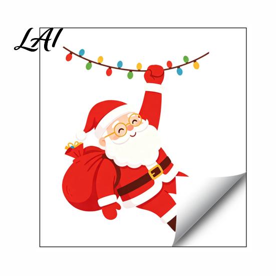 Christmas Switch Plate Covers Santa Claus On Swing Sticker Decorative PVC Wall Decal Stickers Removable Self-adhesive Light Cover for Bedrooms