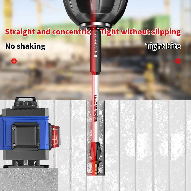 6 Pcs/Set PH2 Magnetic Batch Head Non-slip Cross Screwdriver PH2 Magnetic Batch Head Impact Screw Driver Bit Hand Tools