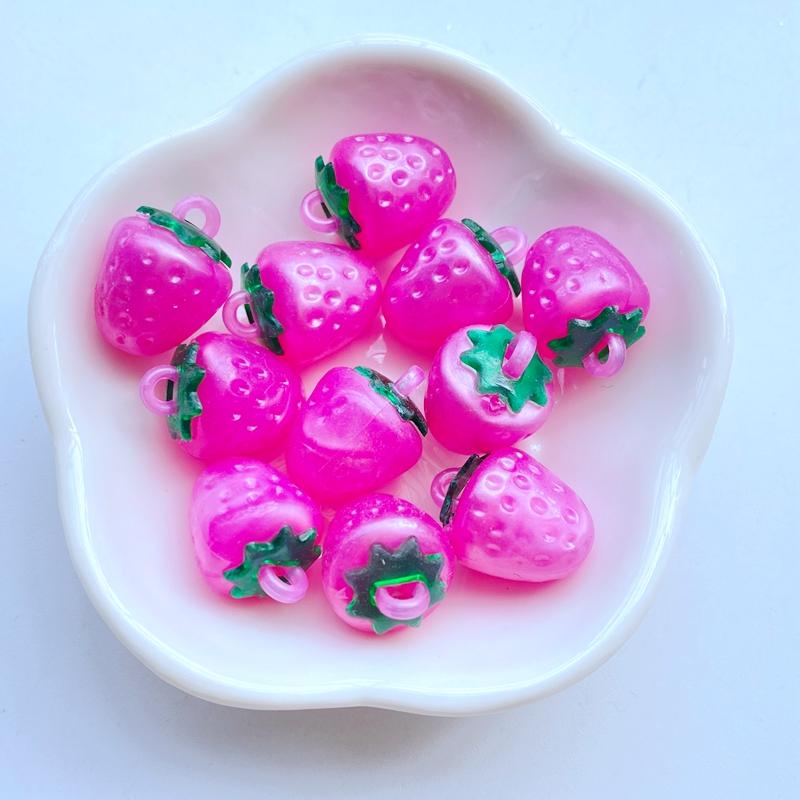 10Pcs New Cute Mini Strawberry Cherry Flat Back Resin Scrapbooking DIY Jewelry Craft Decoration Accessories