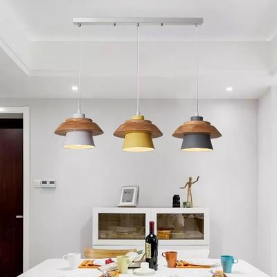 Moderne Holz-Pendelleuchte Nordische Macaron-Farben Minimalistische Hängelampen Wohnzimmer Nachttisch Kaffee Innenraum Dekoration Beleuchtung