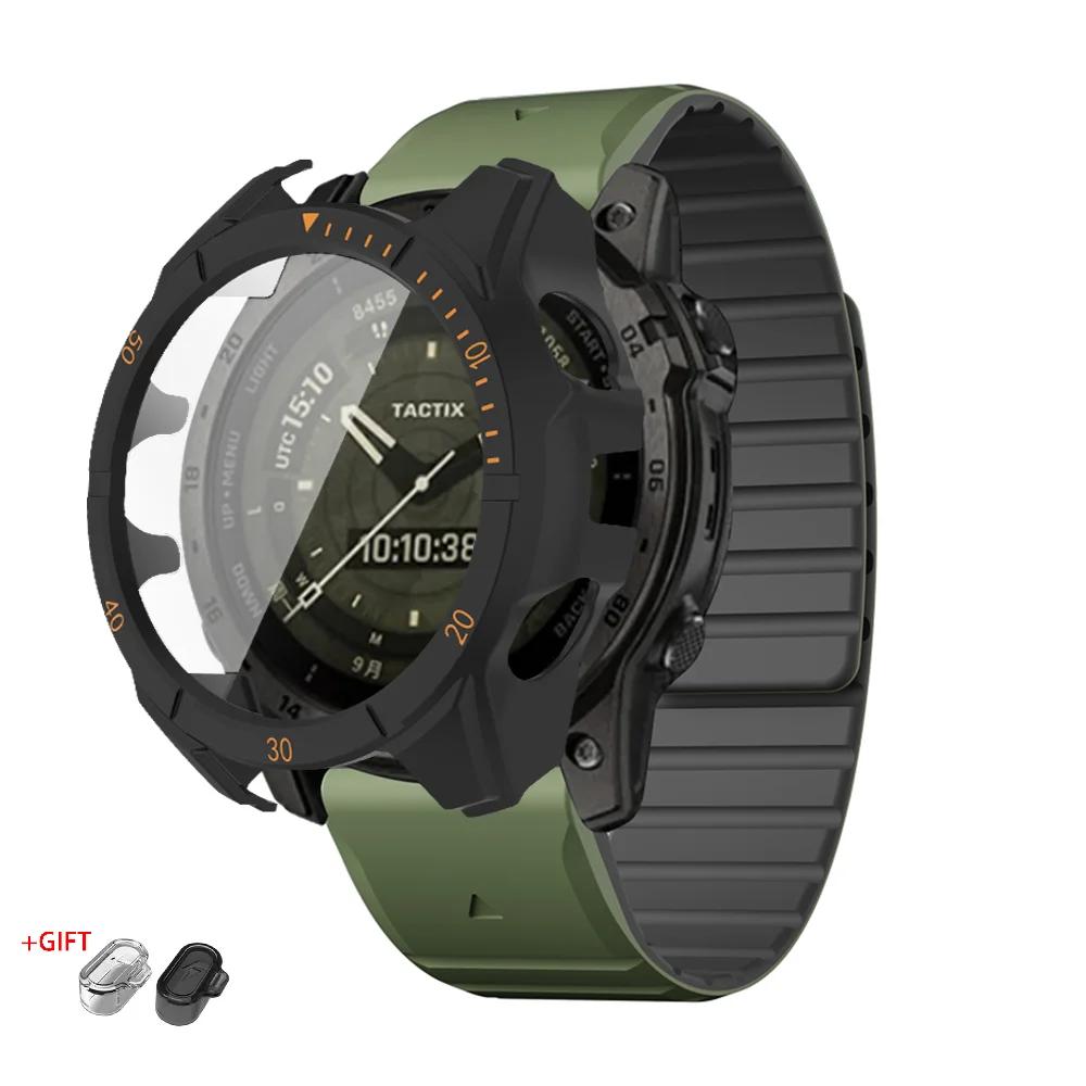

Ремешок+Чехол Для Garmin Fenix 8 47 51мм Защитное Стекло Магнитный Силиконовый Ремешок QuickFit Браслет Протектор Fenix8 Аксессуары Fenix 8 51mm-Solar