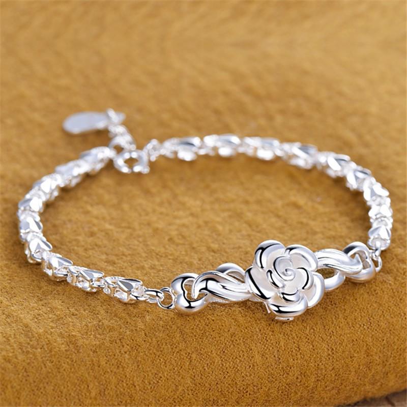 

Simple 999 Sterling Silver Rose Bracelet for Women s Fashion, Birthday, or Christmas Gift Pure Silver
