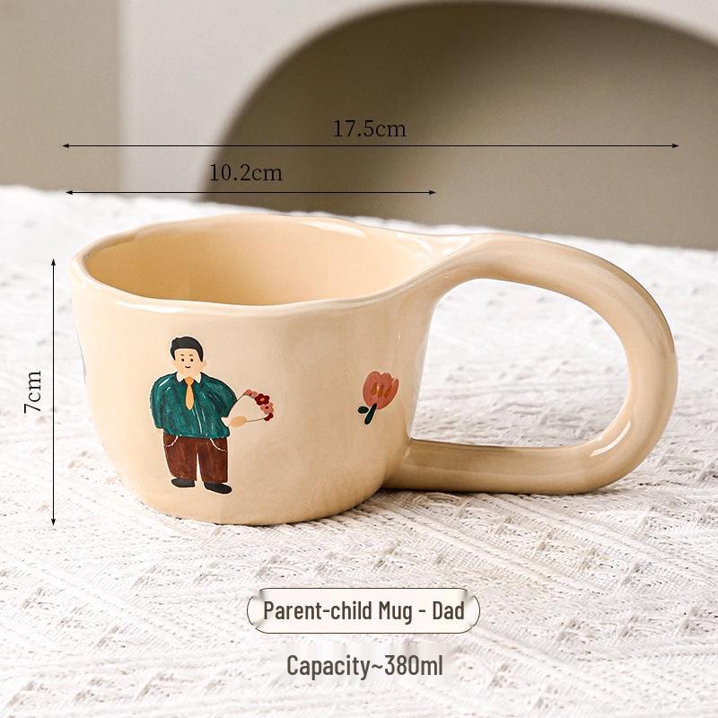 Ceramic Mug: Cute Couple & Family Breakfast Cup for Home or Office