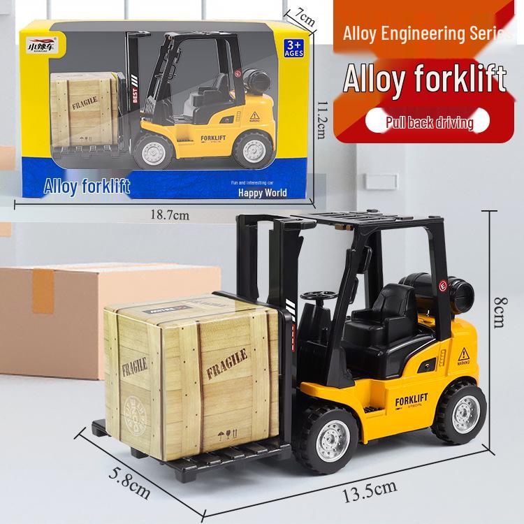 

Little Spicy Car Kids Engineering Alloy Pull-Back Forklift Toy with Color Box