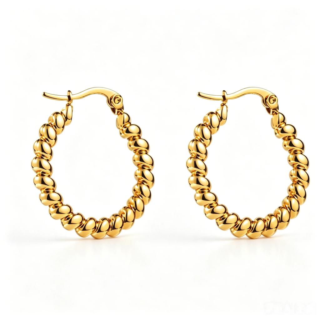 18K Solid Gold Twisted Hoop Earrings Women's Wedding Luxury Real Gold Rope Huggie Hoops Minimalist Braided Fine Jewelry Circle
