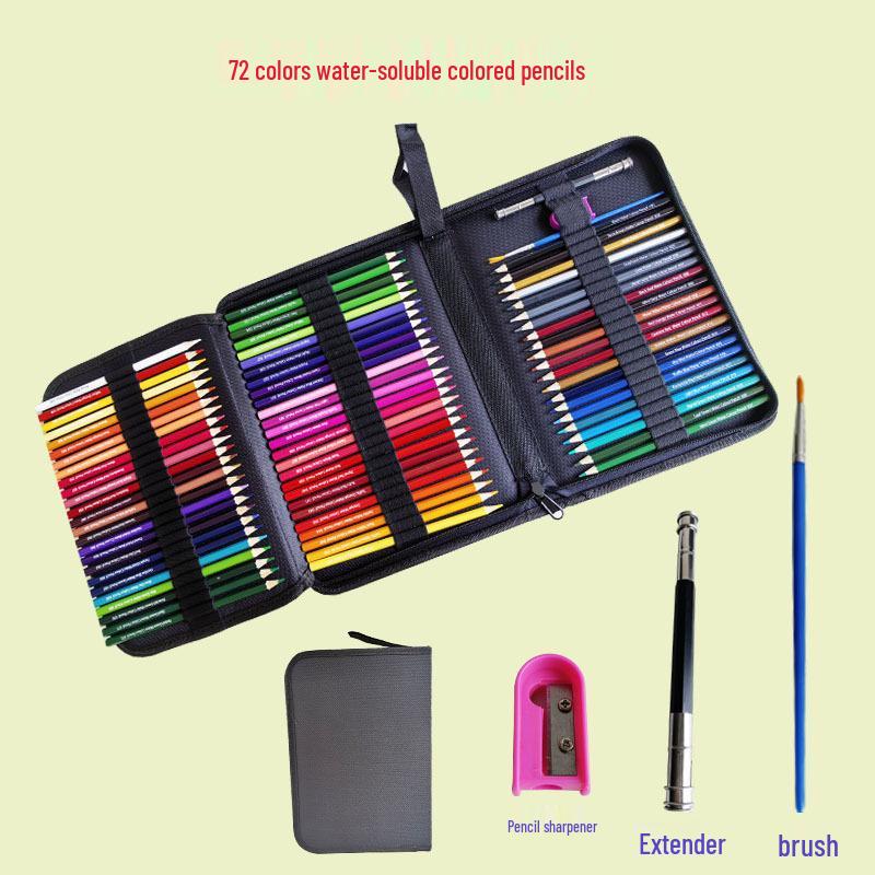 

72-Color Oil-Based Hexagonal Colored Pencil Set with Storage Bag & Water-Soluble Brush 2B