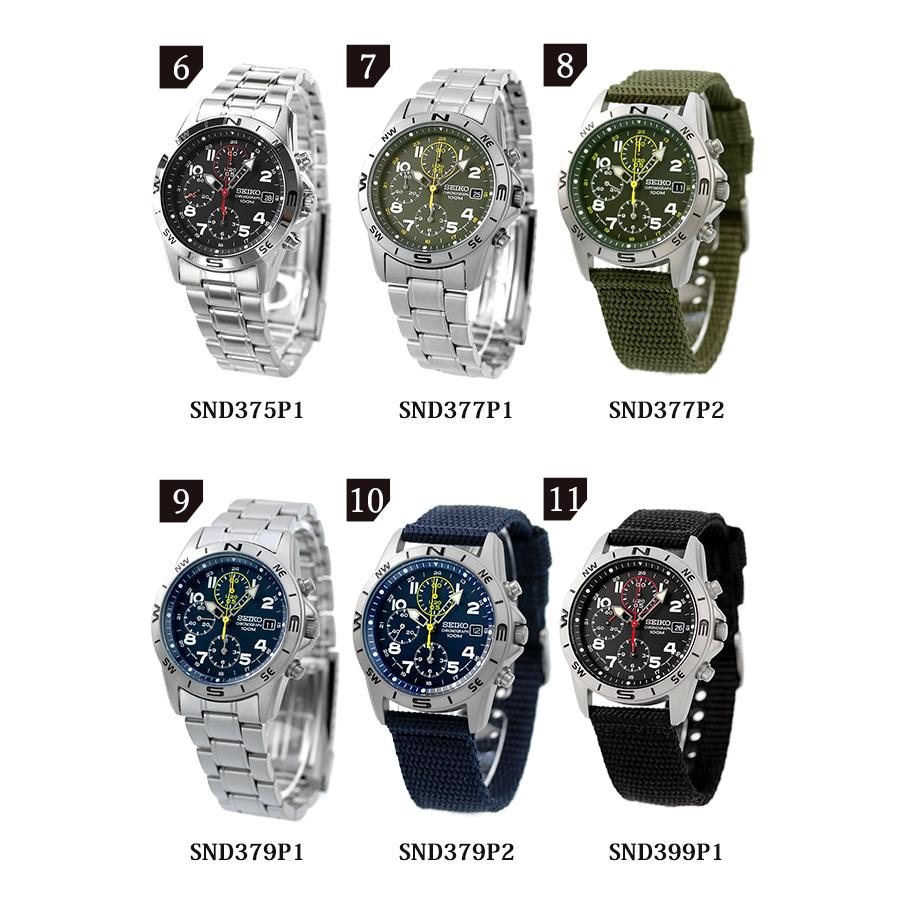 Seiko reverse import overseas model wristwatch brand mens womens chronograph analog black white red SND selectable practical gift
