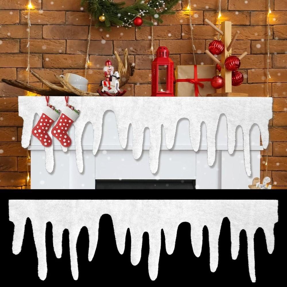 Polyester Xmas Snow Blanket for Xmas Holiday Decor Icicle Fringe Roof Decoration Christmas Fake Snow Blanket Christmas Decor