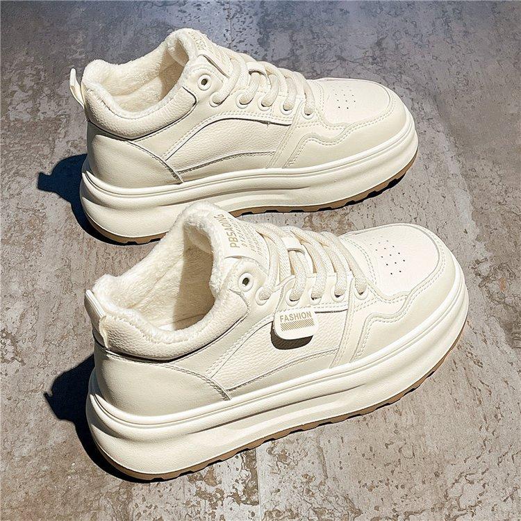 

Высокие ботинки для женщин, зимняя новая обувь из хлопка 2024 года, бархатная теплая толстая подошва для увеличения роста, универсальная спортивная и прогулочная обувь для сноуборда 40