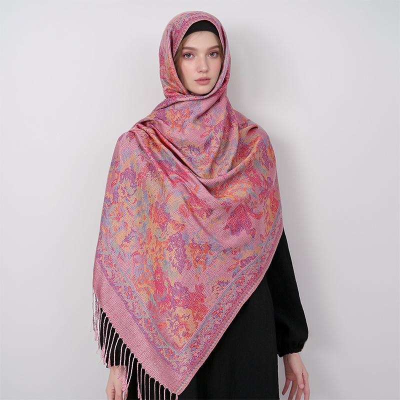 New Shawl Warm Winter Scarf Hijab Women Print Paisley Cashmere Pashmina Thick Wrap Head Neck Foulard Luxury  Blanket Echarp