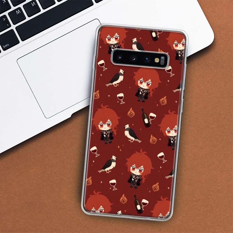 Genshin Impact Art Background Phone Case For Samsung Galaxy S10 Plus S20 FE S21 S22 Ultra S10E S9 S8 + S6 S7 Edge Lite Shell Coq