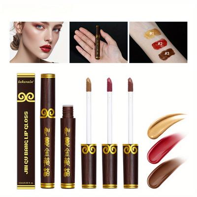 3-farbiger Flip-Up-Gloss, leicht aufzutragender, nicht klebender Lippenstift mit glatter Textur und atemberaubender Lippenfarbe,