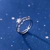 Xiaomi 925 Sterling Silver Zircon Rings For Women Geometric Fine Jewelry Finger Adjustable Geometric CZ  Ring For Party Birthday Gift