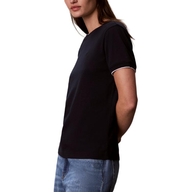 Calvin Klein Color Block Round Neck Short Sleeve Pullover T-Shirt Women tops 47G211GCEF