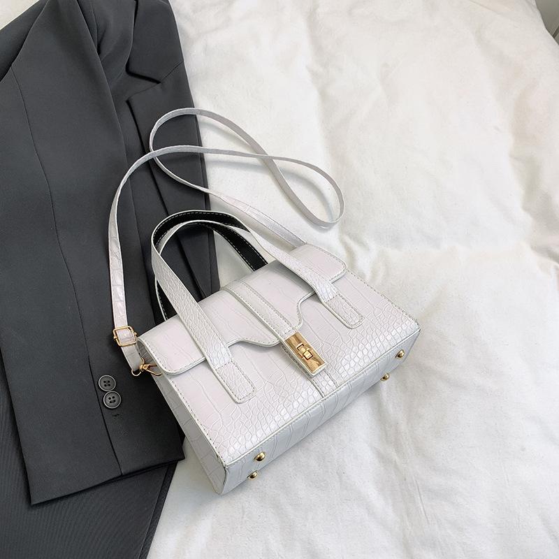 2025 Classic Temperament Elegant High Value Crocodile Pattern Handbag Small Square Bag Spring and Summer New Women's Bag