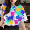 Summer Hot Sale Beautiful Star 3D Print Short Sleeve round Neck T-Shirt Women's Fashionable Casual Polyester Top